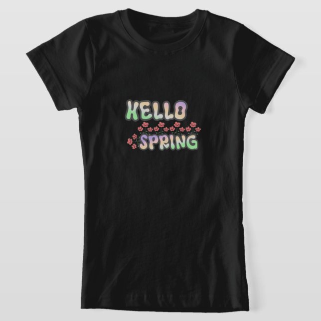 Camiseta Hello Spring | Tee Gráfico Floral Fresco (Distribución)