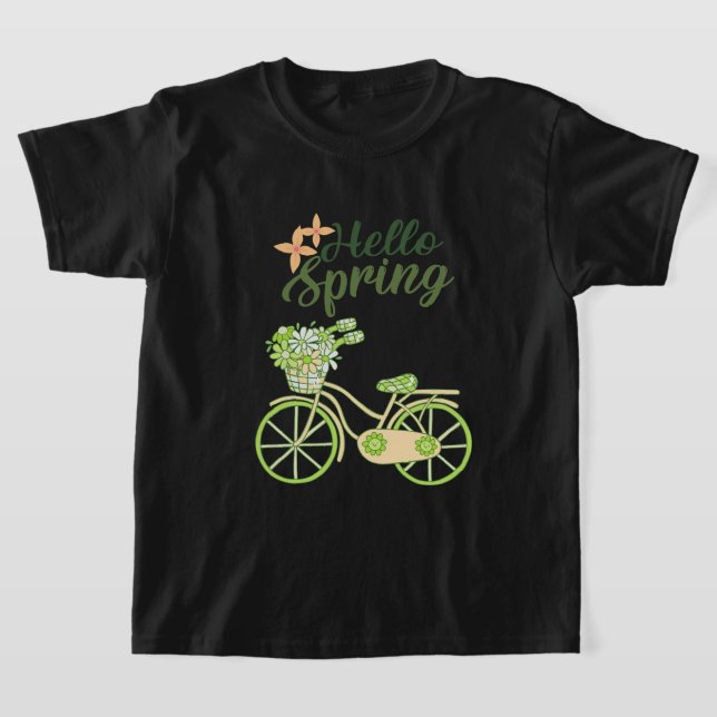 Camiseta Hello Spring Vintage Bicycle Illustration  (Distribución)