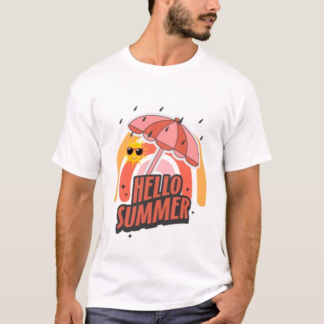 Camiseta Hello Summer – Bright & Fun Design (Anverso)
