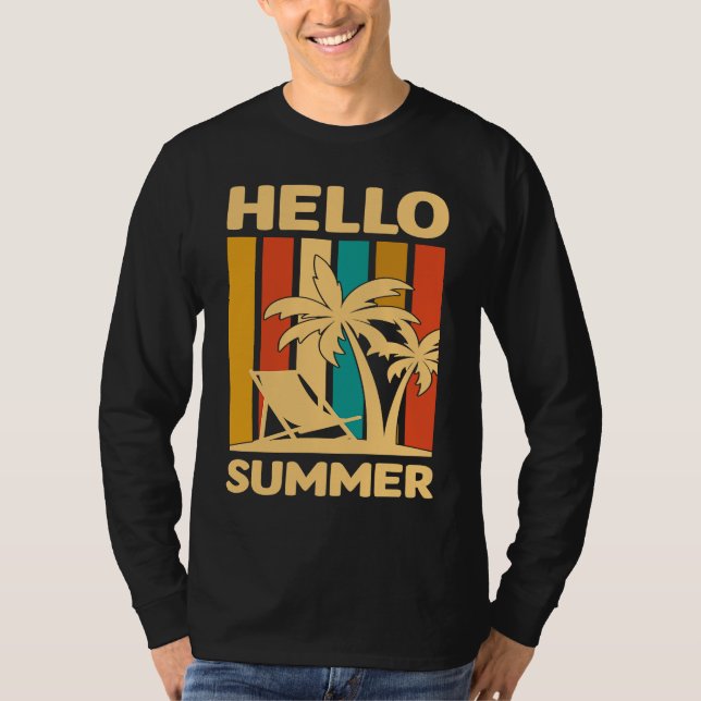 Camiseta Hello Summer Feeling Tropical Beach Summer Vacatio (Anverso)