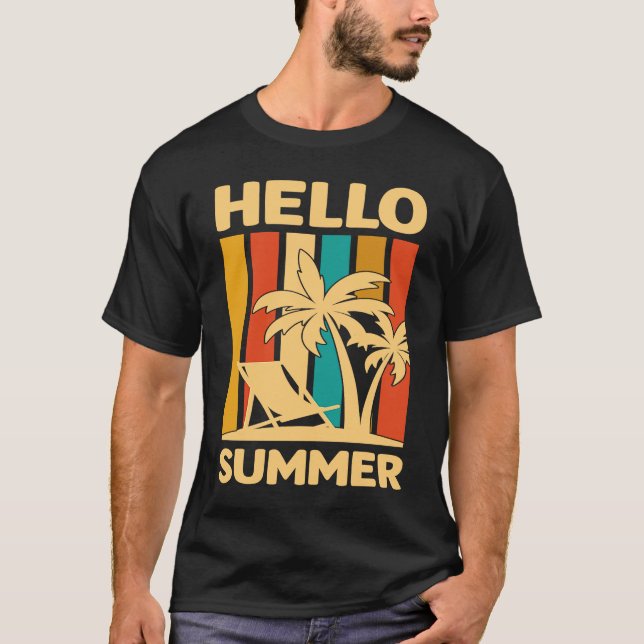 Camiseta Hello Summer Feeling Tropical Beach Summer Vacatio (Anverso)