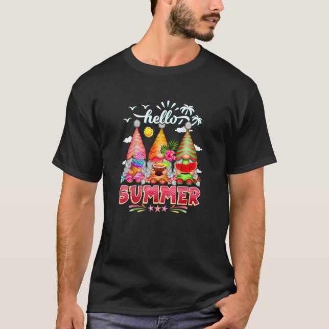 Camiseta Hello Summer Gnome Beach Vacay Summertime (Anverso)