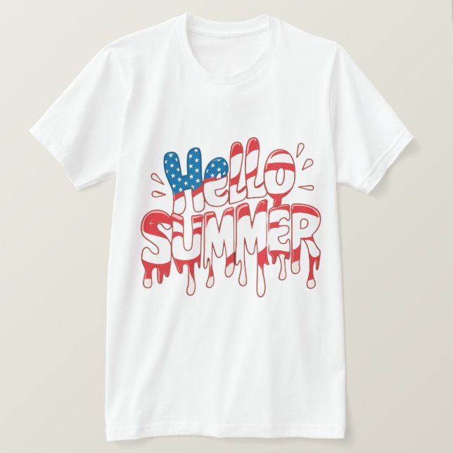 Camiseta Hello Summer Happy Last Day  (Anverso del diseño)