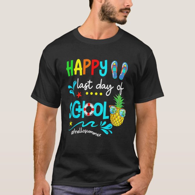 Camiseta Hello Summer Happy  last Day of school (Anverso)