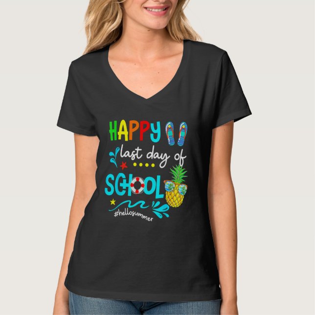 Camiseta Hello Summer Happy  last Day of school (Anverso)