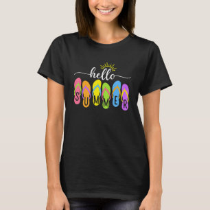 Camiseta Hello Summer Ice Cream Popsicle Beach Vacay Summe