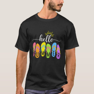 Camiseta Hello Summer Ice Cream Popsicle Beach Vacay Summe