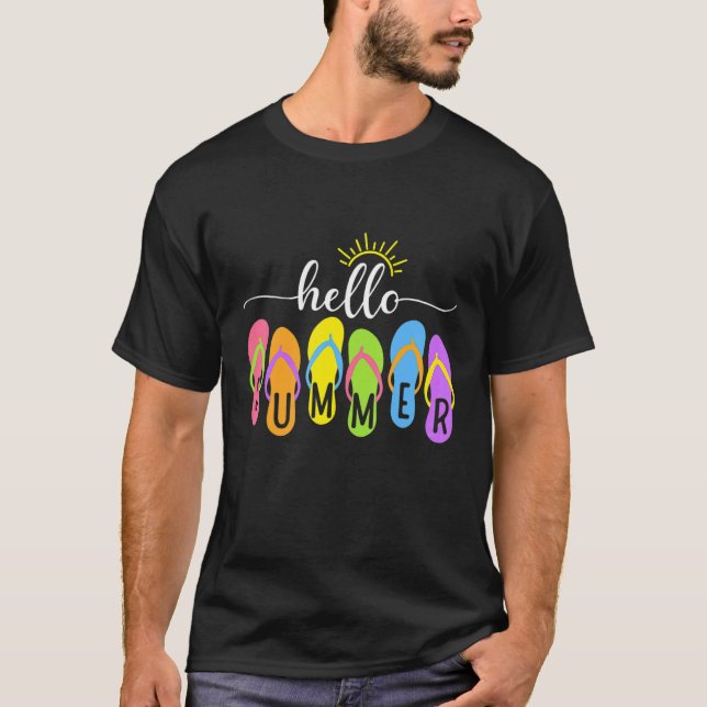 Camiseta Hello Summer Ice Cream Popsicle Beach Vacay Summe (Anverso)