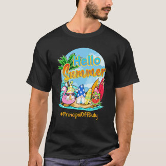 Camiseta Hello Summer Principal Off Duty Gnomies Beach