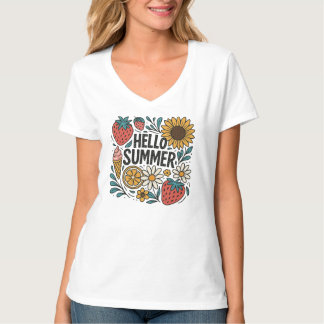 Camiseta Hello summer retro png|Hello summer strawberry
