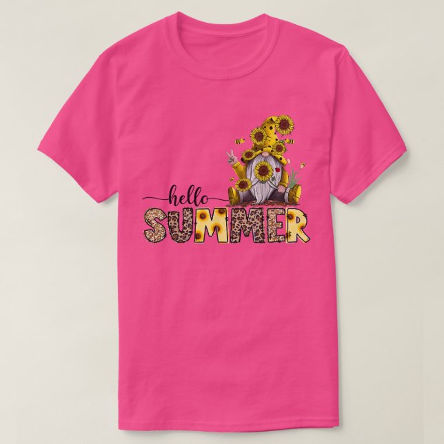 Camiseta Hello Summer, Summer Gnome Summertime, Gnome With  (Diseño del anverso)