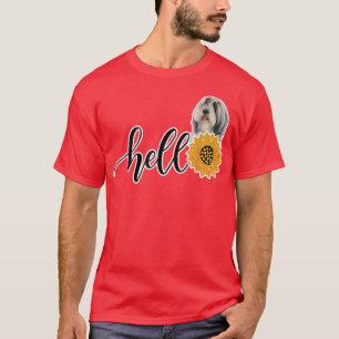 Camiseta Hello Sunflower Bearded Collie 