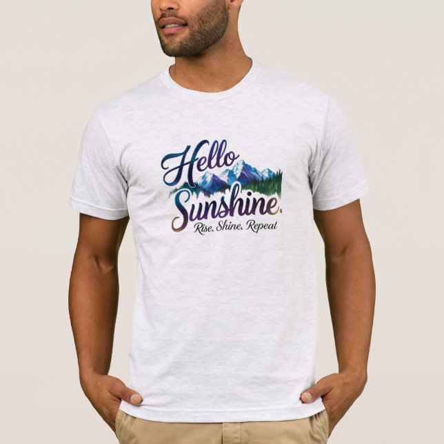 Camiseta Hello Sunshine – Breathe. Shine. Repeat. (Anverso)