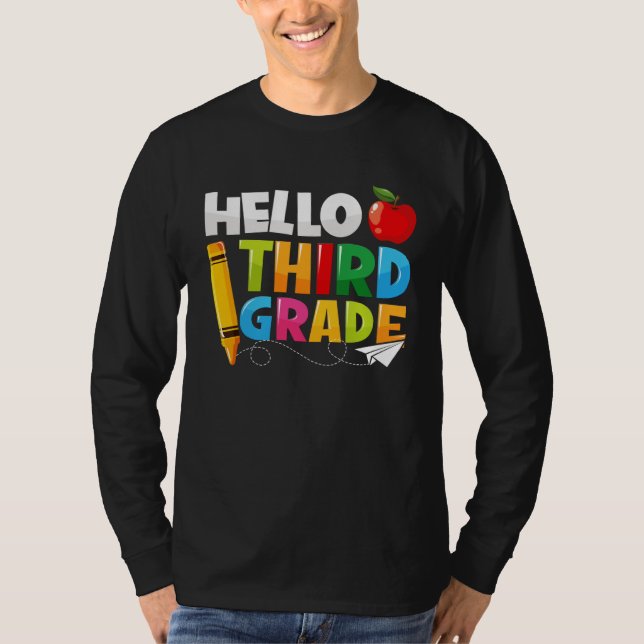 Camiseta Hello Third Grade Back To School 3rd Grade Boys Gi (Anverso)