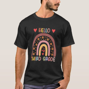 Camiseta Hello Third Grade Rainbow  Back To School Teacher 