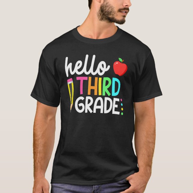 Camiseta Hello Third Grade Team 3rd Grade Back To School Te (Anverso)