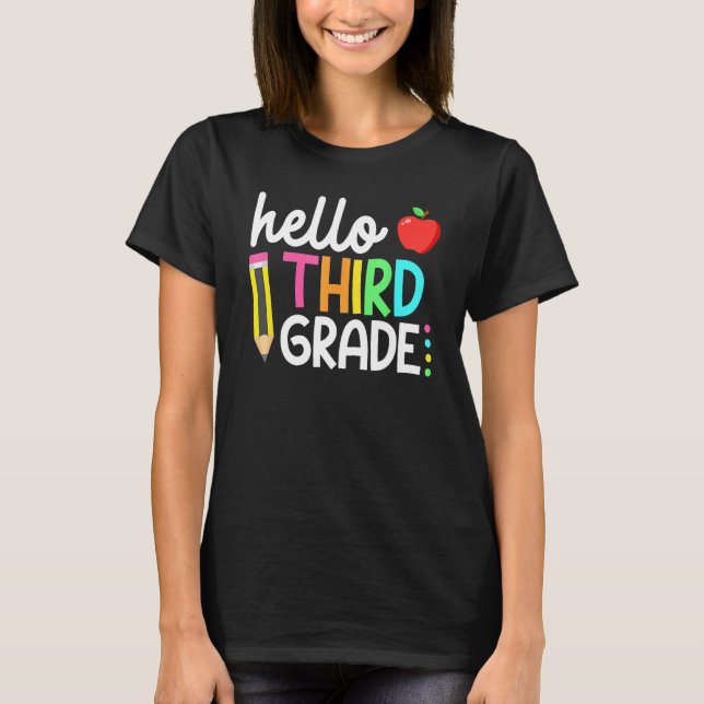 Camiseta Hello Third Grade Team 3rd Grade Back To School Te (Anverso)