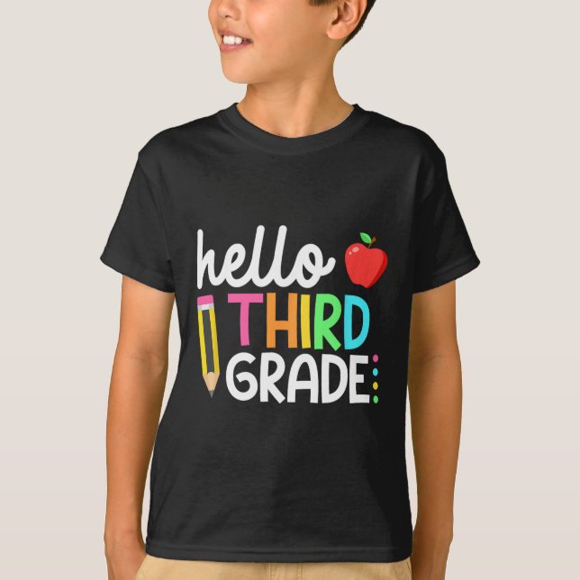 Camiseta Hello Third Grade Team 3rd Grade Byck To School Te (Anverso)