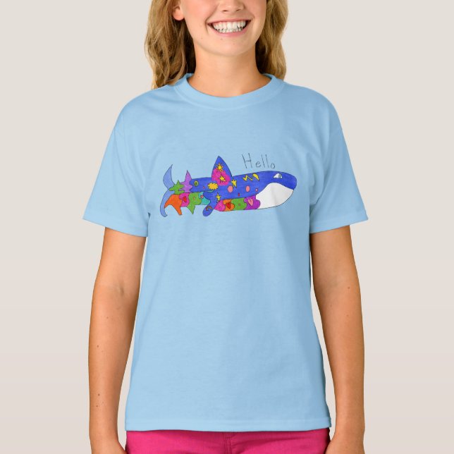 Camiseta Hello Whale Kids Shirt (Anverso)