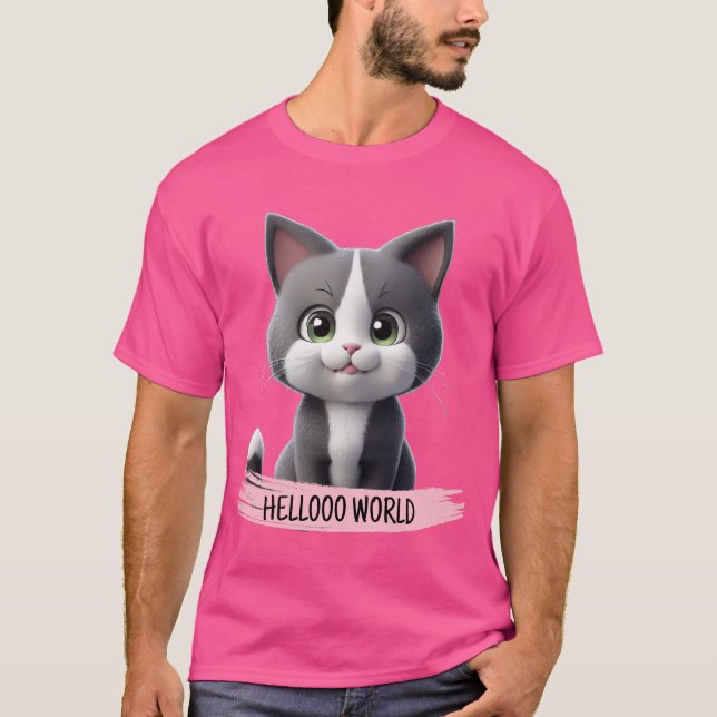 Camiseta HELLOOO World Kitty Kat HI (Anverso)