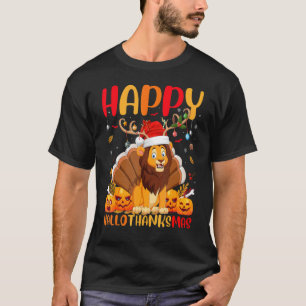 Camiseta Hellothanksmas de Lion Animal Happy