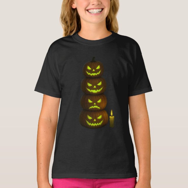 Camiseta Helloween Minimalista Jack O’Lantern Unisex (Anverso)