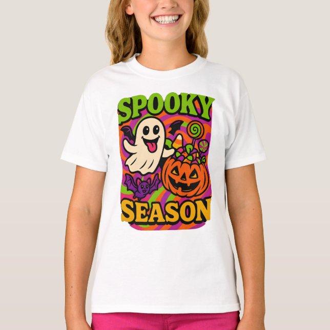Camiseta Helloween Spooky Season Retro Clothes Unisex (Anverso)