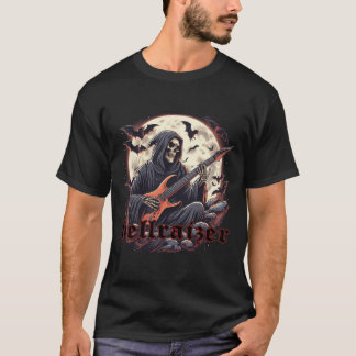 Camiseta HellRaizer Reaper tocando guitarra con murciélagos