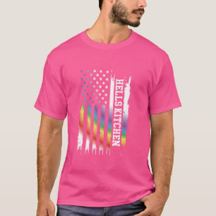 Camiseta Hells Kitchen Estados Unidos afligido arcoiris con