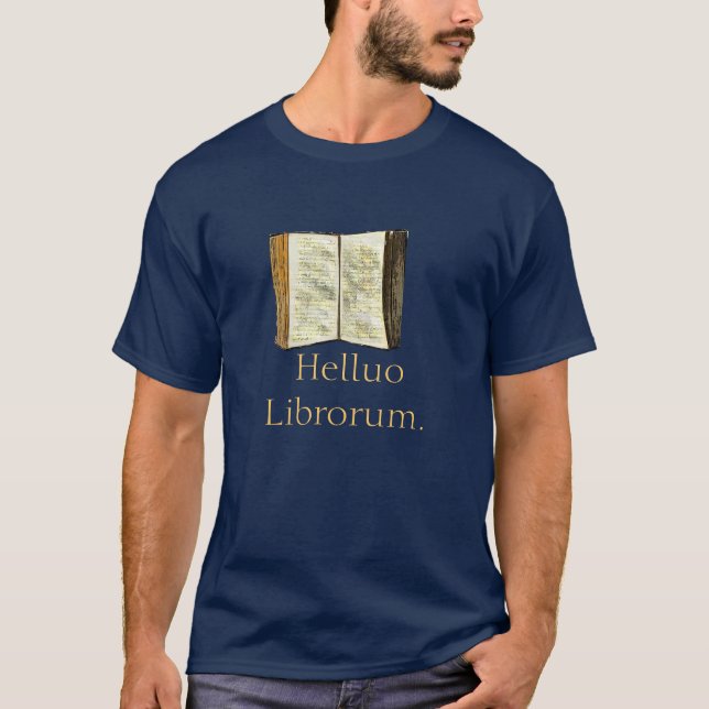 Camiseta Helluo Librorum. (Anverso)