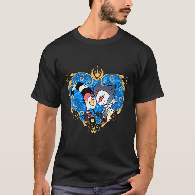 Camiseta Helluva Boss Stolas Y Blitzo Heart (Anverso)