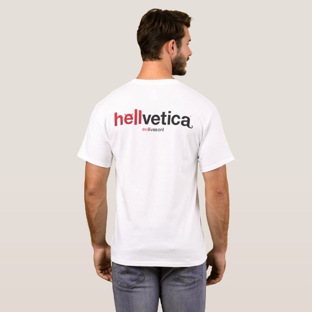 Camiseta hellvetica – Logotipo Horizontal (Reverso completo)