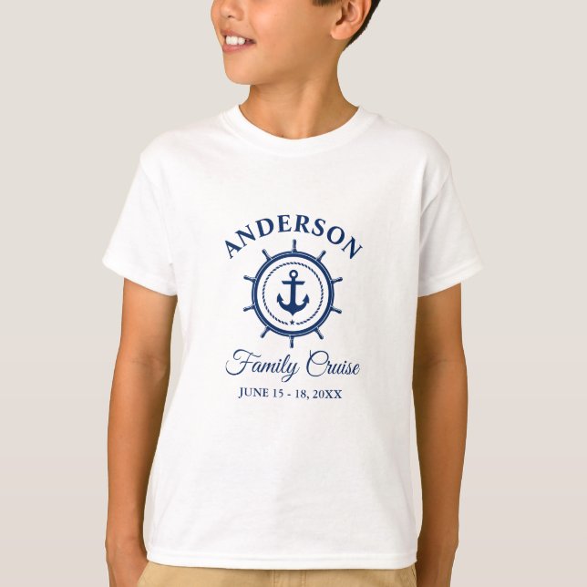 Camiseta Helm de la Marina Náutica Anchor azul Familia Crui (Anverso)