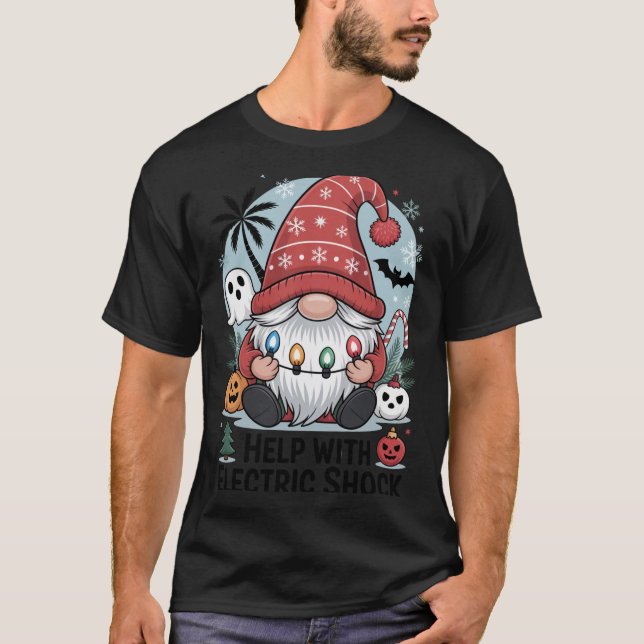 Camiseta Help With Electric Shock – Funny Christmas  (Anverso)