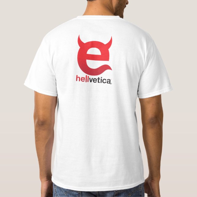 Camiseta Helvetica de la "e" malvada (Reverso)