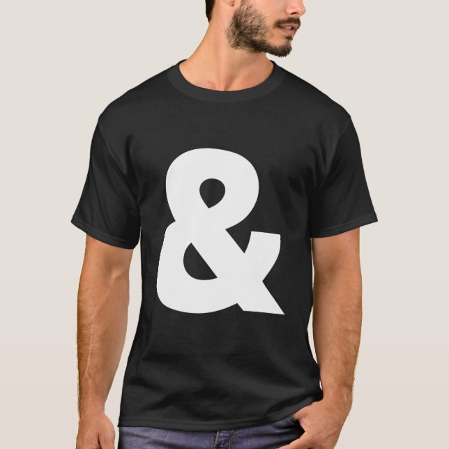 Camiseta Helvetica Mostrar registro de ampersand cursiva bl (Anverso)
