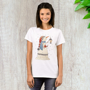 Camiseta Hembra de nieve de invierno con linterna