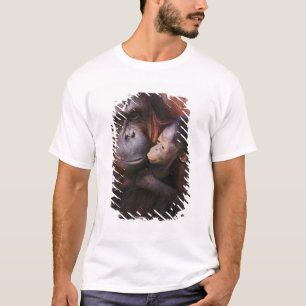 Camiseta Hembra de orangután de Sumatra con cría, Pongo
