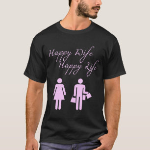 Camiseta Hembra feliz de la vida de la esposa feliz