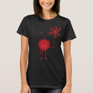 Camiseta Hembra malvada roja del negro del insecto de la