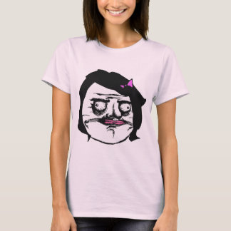 Camiseta Hembra negra yo cara cómica Meme de la rabia de