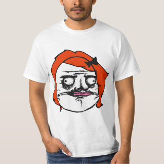 Camiseta Hembra roja yo cara cómica Meme de la rabia de