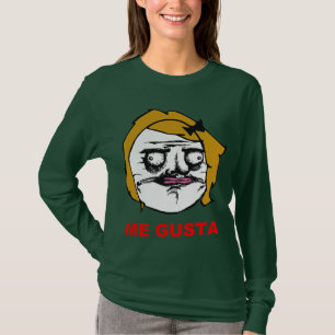 Camiseta Hembra rubia yo cara cómica Meme de la rabia de