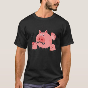 Camiseta Hembras De Cerdo Papa Boys Granja De Animales Cute