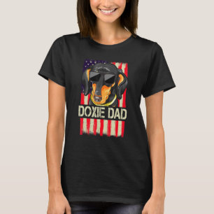 Camiseta Hembras de Doxie Papá Bandera Estadounidense Dachs