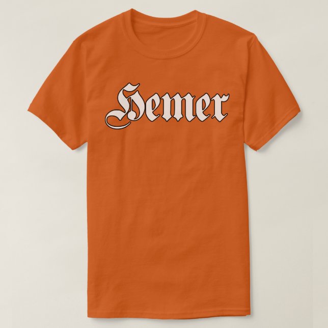 Camiseta Hemer escrito con letra gótica (Diseño del anverso)