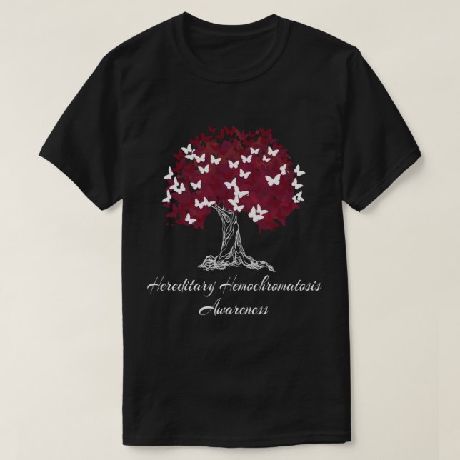 Camiseta Hemocromatosis hereditaria Conciencia de la maripo (Diseño del anverso)