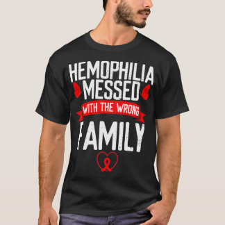 Camiseta Hemophilia Awareness Red Ribbon Messed with wrong 
