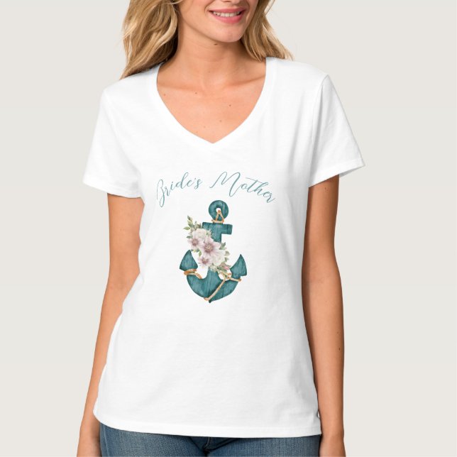 Camiseta Hemorragia Náutica Verde azulada Aqua Blue Floral  (Anverso)