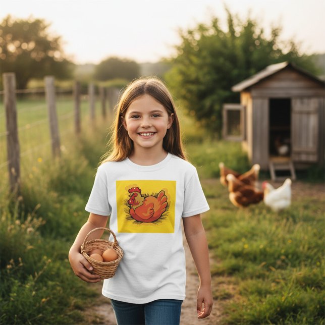 Camiseta Hen on Nest Bright Farmyard Chicken (Subido por el creador)